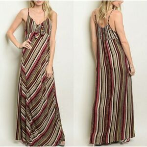 Striped Printed Maxi Dress